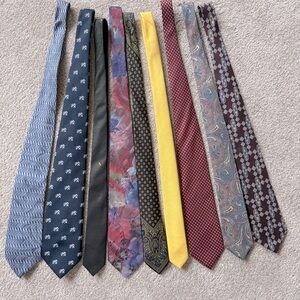 Bundle of nine men’s ties- all different brands